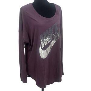 Nike Signal Metallic Longseeve Shirt Purple X-Large